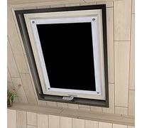 Eurohome Store occultant sans perçage avec ventouses pour fenêtre de toit, Polyester, Noir , 96 x 93 cm