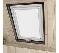 Eurohome Store occultant sans perçage avec ventouses pour fenêtre de toit, Polyester, Weiß, 57 x 100 cm