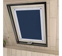 Eurohome Store thermique pour fenêtre de toit sans perçage Protection solaire Store occultant avec ventouses Pour fenêtre Velux - Bleu foncé - 37 x 73 cm