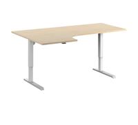 EUROKRAFT | Basic | Bureau Assis-Debout électrique Venla | Angulaire | l x p 1800 x 1200 mm | Bouleau/Blanc | à Droite