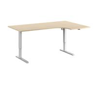EUROKRAFT | Basic | Bureau Assis-Debout électrique Venla | Angulaire | l x p 1800 x 1200 mm | Bouleau/Blanc | à Gauche