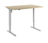 EUROKRAFT | Basic | Bureau Assis-Debout électrique Venla | Droit | l x p 1200 x 800 mm | chêne/Blanc