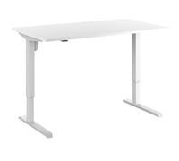 EUROKRAFT | Basic | Bureau Assis-Debout électrique Venla | Droit | l x p 1400 x 800 mm | Blanc/Blanc