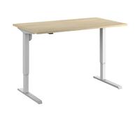 EUROKRAFT | Basic | Bureau Assis-Debout électrique Venla | Droit | l x p 1400 x 800 mm | chêne/Blanc