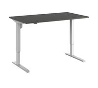 EUROKRAFT | Basic | Bureau Assis-Debout électrique Venla | Droit | l x p 1400 x 800 mm | Gris foncé/Blanc