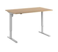 EUROKRAFT | Basic | Bureau Assis-Debout électrique Venla | Droit | l x p 1400 x 800 mm | hêtre/Blanc
