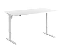 EUROKRAFT | Basic | Bureau Assis-Debout électrique Venla | Droit | l x p 1600 x 800 mm | Blanc/Blanc