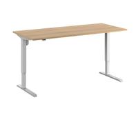 EUROKRAFT | Basic | Bureau Assis-Debout électrique Venla | Droit | l x p 1800 x 800 mm | hêtre/Blanc