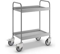 eurokraft | Chariot à Plateaux | 4 roulettes pivotantes | Dont 2 avec Blocage Double | Ø roulettes 125 mm