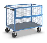 eurokraft | Chariot-Caisse | Panneaux grillagés en Acier | sans Couvercle | L x l 1250 x 800 mm