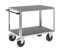 eurokraft | Chariot de Montage | Force 500 kg | 2 Plateaux en Plastique | Dimensions Plateaux 1050 x 700 mm | châssis galvanisé