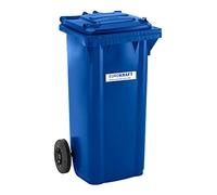 EUROKRAFT Conteneur à déchets avec couvercle en plastique contenance 120 L - Conteneur à ordures Conteneur à déchet Poubelle Poubelle à déchets Poubelle extérieure Poubelle 120 litres