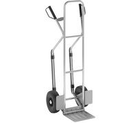 eurokraft | Diable en aluminium | modèle XL: grande bavette et patins | avec bavette rabattable