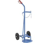 eurokraft | Diable pour Bouteilles de gaz/en Acier | pour 1 Bouteille en Acier de 40 l | Roues à Bandage Caoutchouc