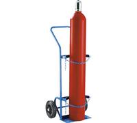 eurokraft | pro | Diable pour bouteilles de gaz/en acier | pour 1 bouteille en acier de Ø max 380 mm | roues à bandage caoutchouc