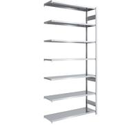 EUROKRAFT | Pro | Rayonnage emboîtable de Stockage galvanisé | h x l 3000 x 1300 mm | avec 7 tablettes en Acier | rayonnage additionnel | Charge Max/Tablette 230 kg | Profondeur 500 mm