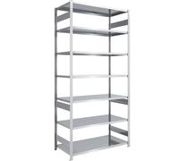 EUROKRAFT | Pro | Rayonnage emboîtable de Stockage galvanisé | h x l 3000 x 1300 mm | avec 7 tablettes en Acier | rayonnage de Base | Charge Max/Tablette 190 kg | Profondeur 800 mm