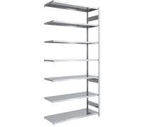 EUROKRAFT | Pro | Rayonnage emboîtable de Stockage galvanisé | h x l 3000 x 1300 mm | avec 7 tablettes en Acier | rayonnage additionnel | Charge Max/Tablette 190 kg | Profondeur 600 mm