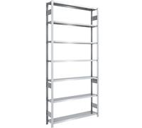EUROKRAFT | Pro | Rayonnage emboîtable de Stockage galvanisé | h x l 3000 x 1300 mm | avec 7 tablettes en Acier | rayonnage de Base | Charge Max/Tablette 175 kg | Profondeur 300 mm
