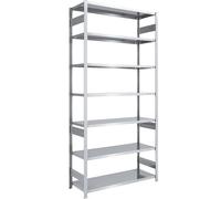 EUROKRAFT | Pro | Rayonnage emboîtable de Stockage galvanisé | h x l 3000 x 1300 mm | avec 7 tablettes en Acier | rayonnage de Base | Charge Max/Tablette 240 kg | Profondeur 600 mm