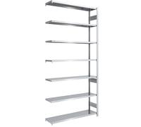 EUROKRAFT | Pro | Rayonnage emboîtable de Stockage galvanisé | h x l 3000 x 1300 mm | avec 7 tablettes en Acier | rayonnage additionnel | Charge Max/Tablette 180 kg | Profondeur 400 mm