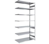 EUROKRAFT | Pro | Rayonnage emboîtable de Stockage galvanisé | h x l 3000 x 1300 mm | avec 7 tablettes en Acier | rayonnage additionnel | Charge Max/Tablette 190 kg | Profondeur 800 mm