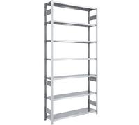 EUROKRAFT | Pro | Rayonnage emboîtable de Stockage galvanisé | h x l 3000 x 1300 mm | avec 7 tablettes en Acier | rayonnage de Base | Charge Max/Tablette 215 kg | Profondeur 400 mm