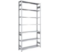 EUROKRAFT | Pro | Rayonnage emboîtable de Stockage galvanisé | h x l 3000 x 1300 mm | avec 7 tablettes en Acier | rayonnage de Base | Charge Max/Tablette 180 kg | Profondeur 400 mm