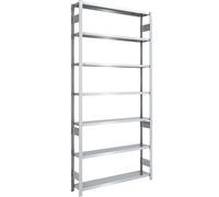 EUROKRAFT | Pro | Rayonnage emboîtable de Stockage galvanisé | h x l 3000 x 1300 mm | avec 7 tablettes en Acier | rayonnage de Base | Charge Max/Tablette 200 kg | Profondeur 300 mm