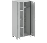 EUROKRAFT | Pro | Vestiaire Multi-usages/penderie Bremen | cloison médiane | Tringle | Gris Clair | Largeur 800 mm