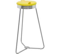 EUROKRAFT | Support en acier pour sacs-poubelle avec couvercle en plastique | pour capacité max 120 l | tripode | couvercle jaune