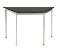 EUROKRAFT | Table Polyvalente | trapézoïdal | h x l x p 740 x 1200 x 600 mm | Plateau façon frêne Gris foncé | piétement Aluminium