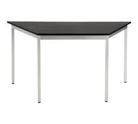 EUROKRAFT | Table Polyvalente | trapézoïdal | h x l x p 740 x 1400 x 700 mm | Plateau façon frêne Gris foncé | piétement Aluminium