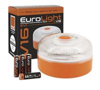 EUROLIGHT Lampe de secours V16 avec géolocalisation certifiée et connectée à la carte SIM DGT 3.0 Plan de données intégré inclus Base magnétique IP-54 avec sac de rangement inclus