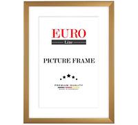 EUROLine Cadre photo en bois 15 x 19 cm Doré avec verre acrylique antireflet pour | Photos | Affiches | Cadre de puzzle