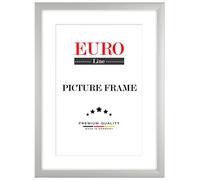 EUROLine35 Cadre photo en bois 16 x 20 cm sur mesure - couleur: Argent mat | taille sélectionnable | avec verre acrylique antireflet | Cadre pour photo | Affiches | puzzle