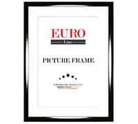 EUROLine35 Cadre photo en bois 48 x 69 cm sur mesure - couleur: Noir brillant | taille sélectionnable | avec verre acrylique antireflet | Cadre pour photo | Affiches | puzzle