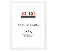 EUROLine35 Cadre photo en bois 74 x 54 cm sur mesure - couleur: Blanc mat | taille sélectionnable | avec verre acrylique antireflet | Cadre pour photo | Affiches | puzzle