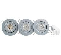 Eurolite 3 Spots gris encastrables - 19 LED bleues