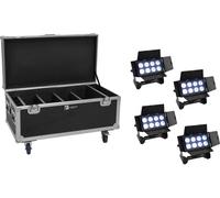 EUROLITE 4x ACCU Multiflood IP 8x10W RGBW Wash CRMX + boîtier de charge