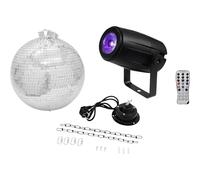 Eurolite LED Set de boule à facettes avec moteur, avec éclairage LED 30 cm