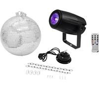 EuroLite LED Set de boule à facettes avec moteur, avec éclairage LED 30 cm