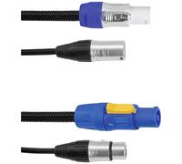 Eurolite Power-Hybrid DMX Câble de liaison [1x XLR mâle 3 pôles - 1x XLR mâle 3 pôles] 3 m