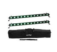 EUROLITE Set 2x LED BAR-12 QCL RGB+UV Bar + Soft-Bag