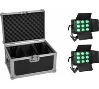 EUROLITE Set 2x LED CLS-9 QCL RGB/WW 9x7W + Case