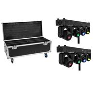EUROLITE Set 2x LED TMH Bar S120 Moving-Head Spots + Flightcase mit Rollen