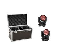 EUROLITE Set 2x LED TMH-X4 Moving-Head Wash Zoom + Case