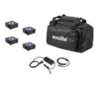 Eurolite set 4x akku flat light 3 bk + charger + soft-bag