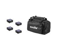 EUROLITE Set 4x AKKU Flat Light 3 bk + Soft-Bag
