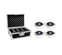 EUROLITE Set 4x AKKU IP Flat Light 1 chrome + Case
